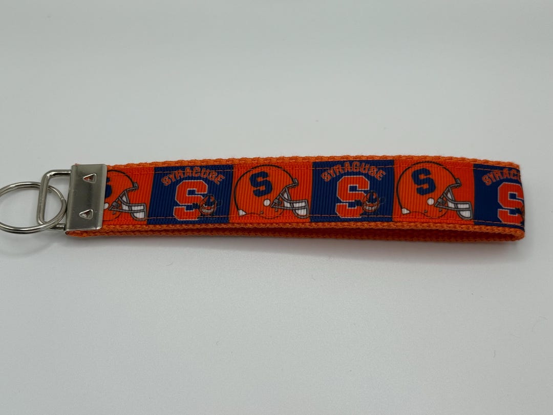 Syracuse Orange Ribbon Keychain, Wristlet Key Fob - Etsy