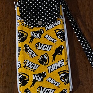 VCU cellphone pouch and wallet, VCU, VCU rams, cellphone holder, wallet, accessory, Virginia commonwealth