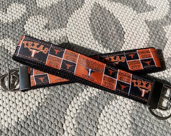 Texas Longhorns Ribbon Key Fob, Wristlet Keychain