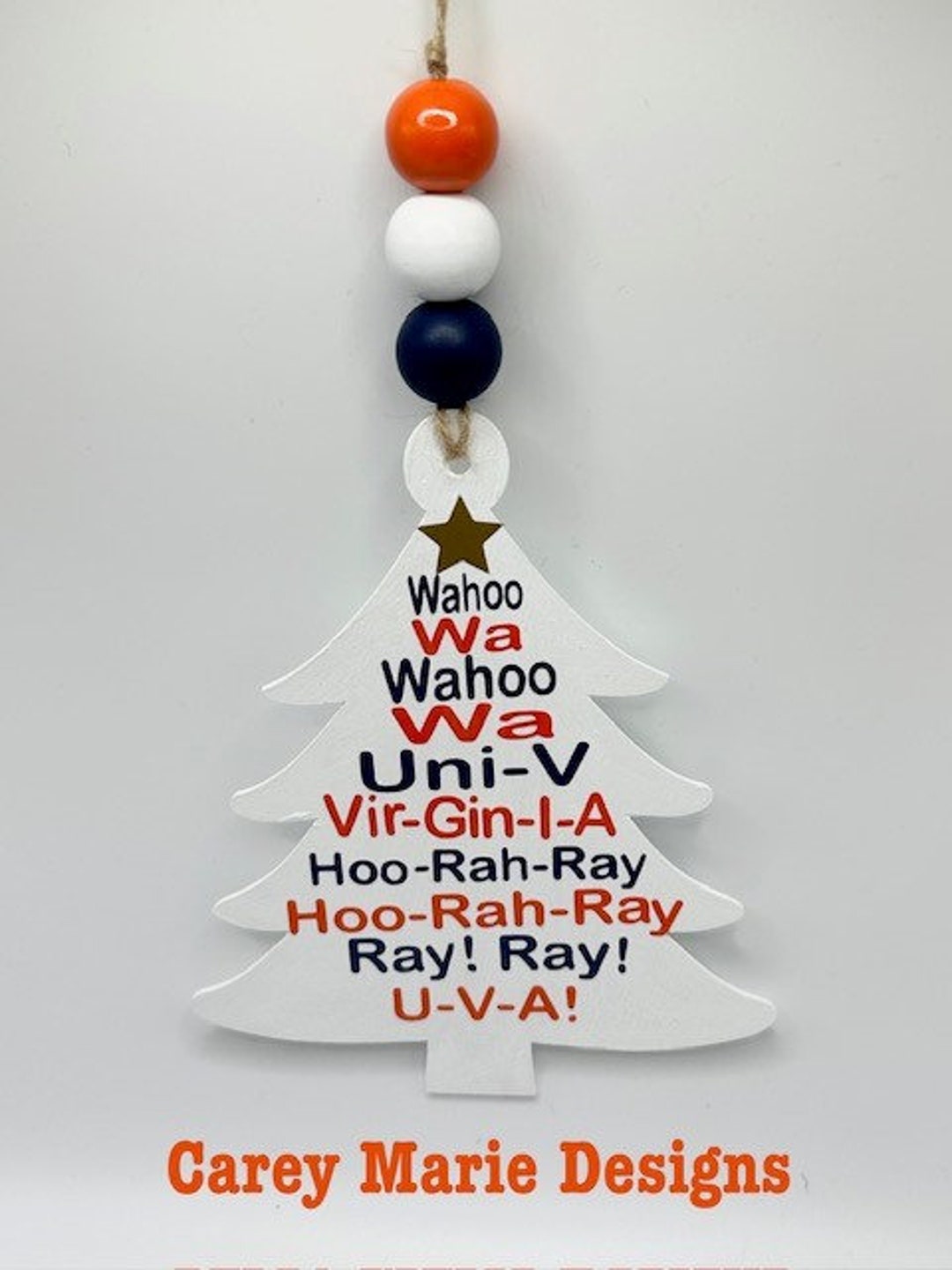 Uva Ornament, Wahoo Ornament, Wahoo, Wahoowa, Uva, Va Ornament