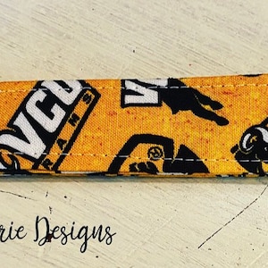 VCU Key FOB, vcu fabric, vcu keychain, vcu rams, rams, Virginia commonwealth university, VCU ribbon, Virginia commonwealth university ribbon