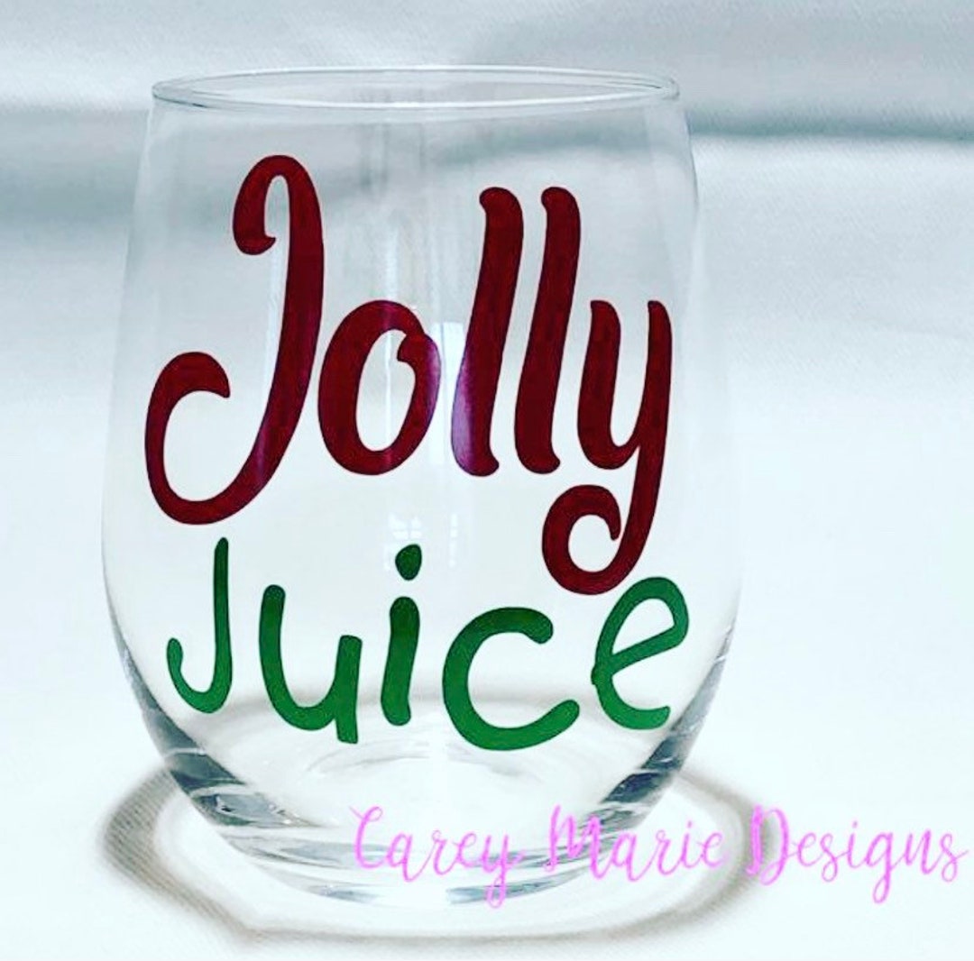 Jolly Juice Stemless Wine Glass Wine Glass Stemless Wine Glass Christmas Gift, Christmas Etsy