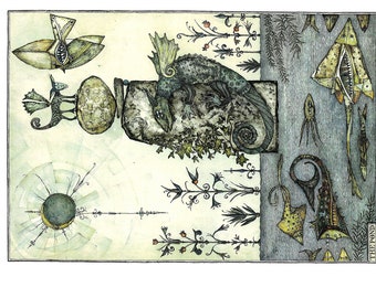 Digital download greeting card The Pond original artwork