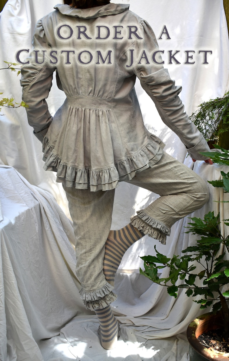 ORDER a CUSTOM  JACKET in vintage fabrics: linen or cotton image 1