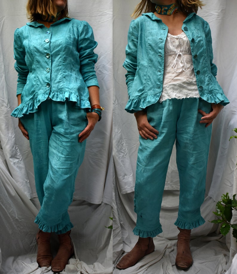ORDER a CUSTOM  JACKET in vintage fabrics: linen or cotton image 4