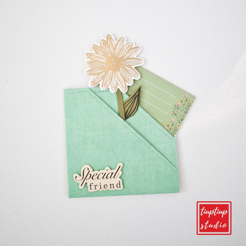 Friendship greeting card double pocket greeting card