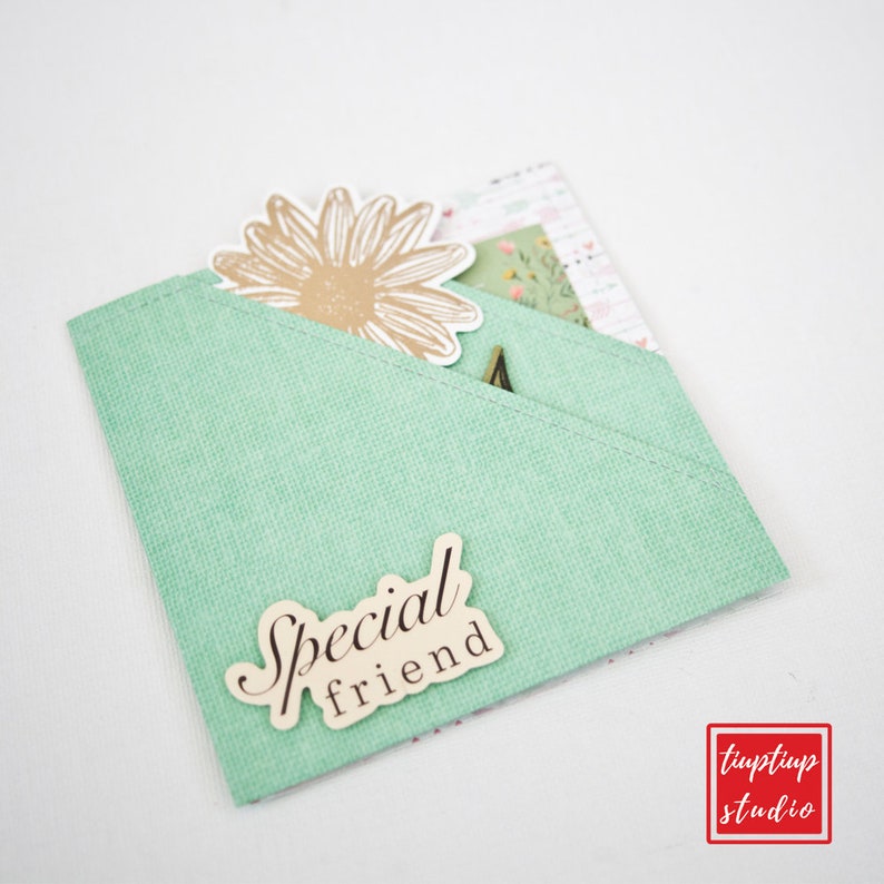Friendship greeting card double pocket greeting card