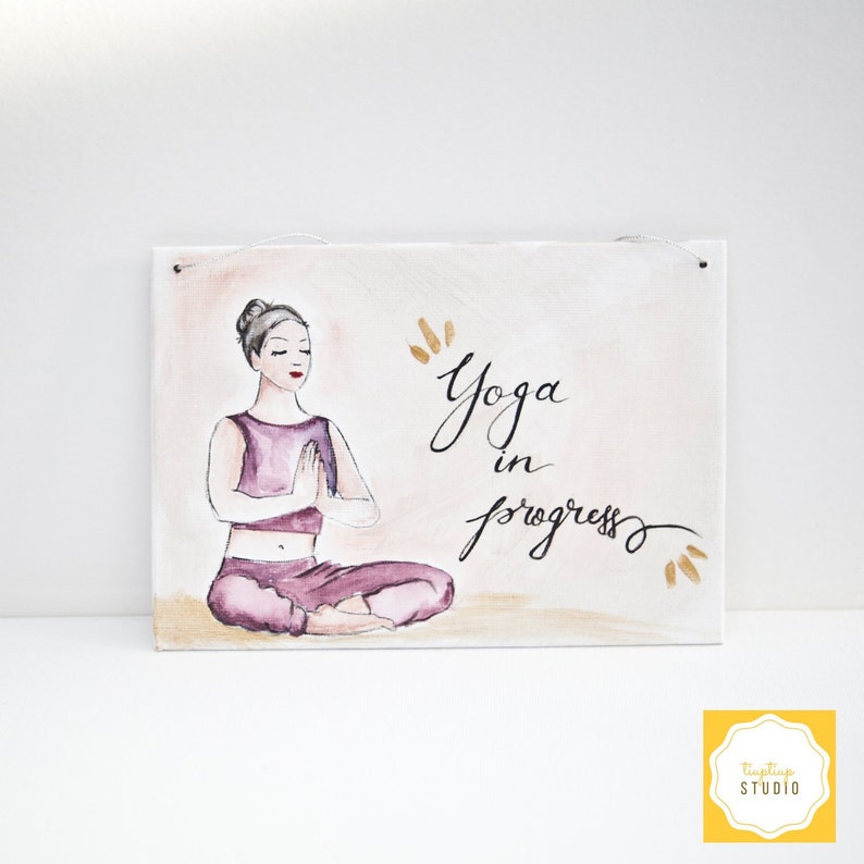 Made To Order Yoga In Progress Door Sign Do Not Disturb Door Etsy