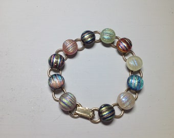 Handcrafted stained glass dichroic bracelet.