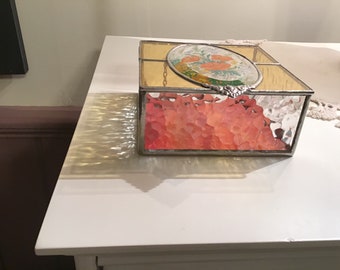 Jewelry box, handcrafted stained glass.