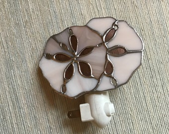 Sand dollars, handcrafted stained glass night light.