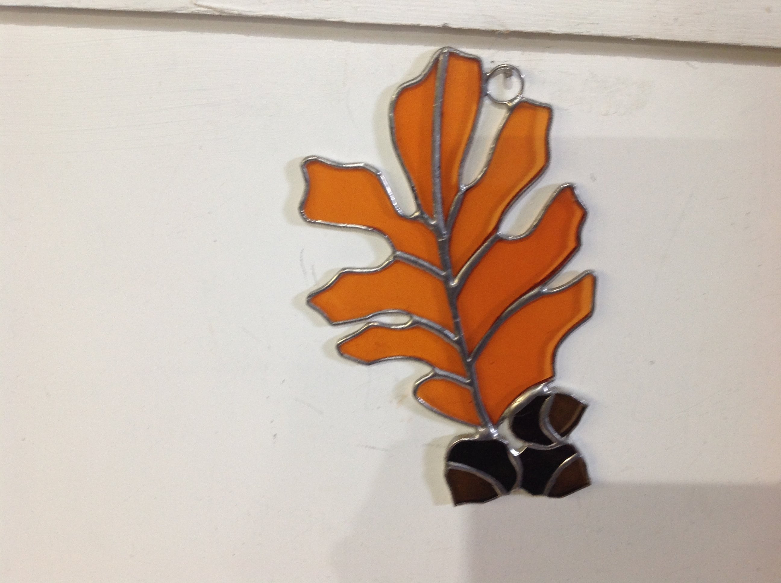 Handcrafted Stained Glass Oak Leaf With Acorns. Etsy Canada