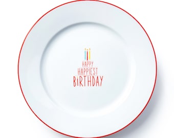 Minimalist Large Ceramic Birthday Plate–1st Birthday–Milestone Birthday–10" Dinner Plate–Candle Design–Celebration Plate–Birthday Cake