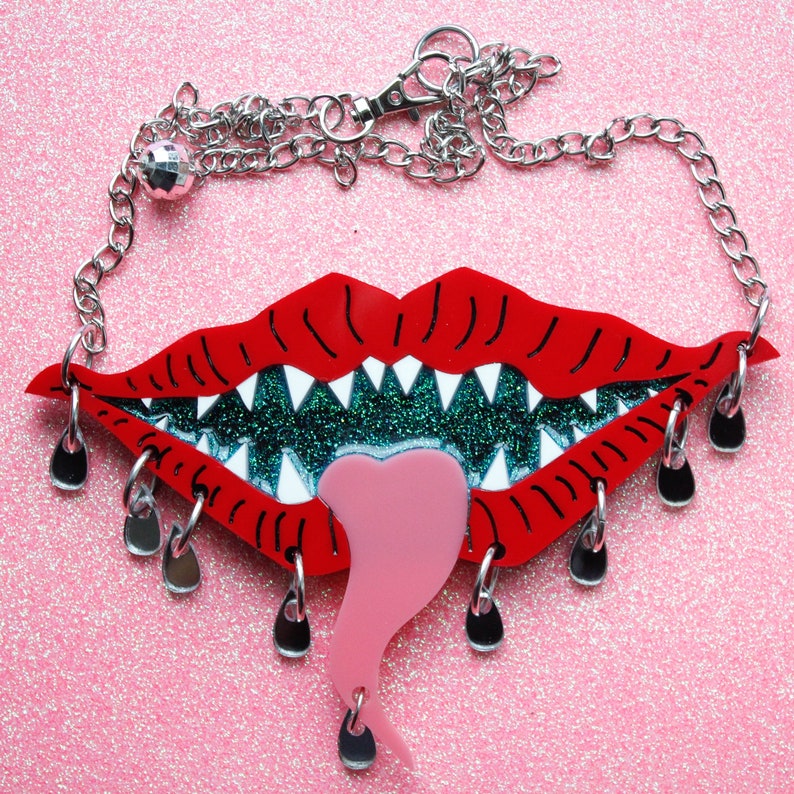Creepy jewelry weird jewelry statement necklace gothic fun Etsy