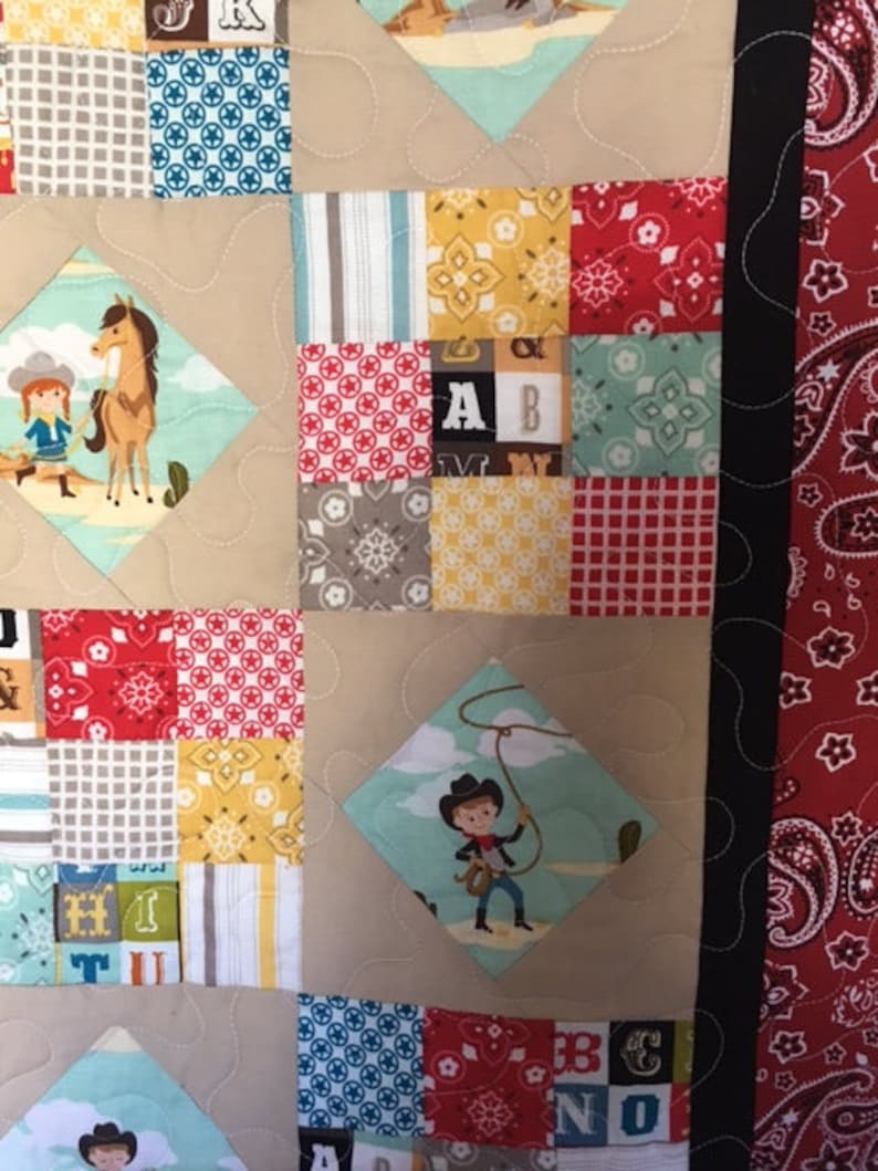 Baby Quilts Baby Nap Quilt Handmade Quilts Boys Quilts Baby Shower Quilt Quilts for Sale Girls Quilts CowboyGirl Quilt