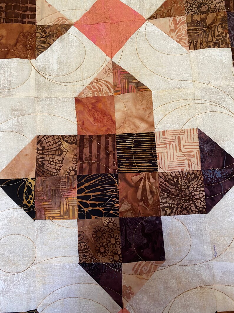 Pirouette Quilt in Browns Quilts for Sale Handmade Handmade Etsy