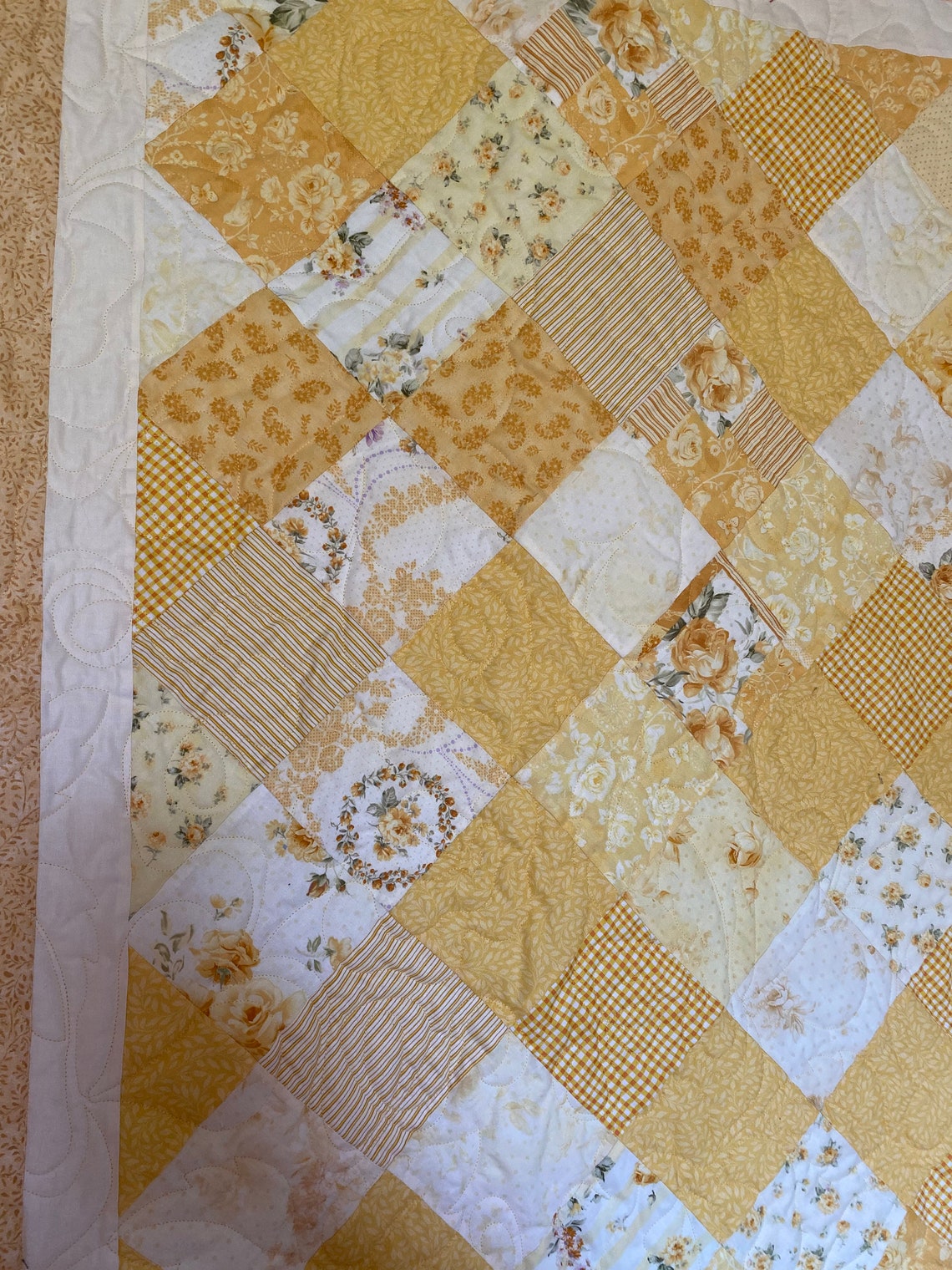 Yellow Roses Quilt Quilts for Sale Handmade Quilts Quilts Etsy