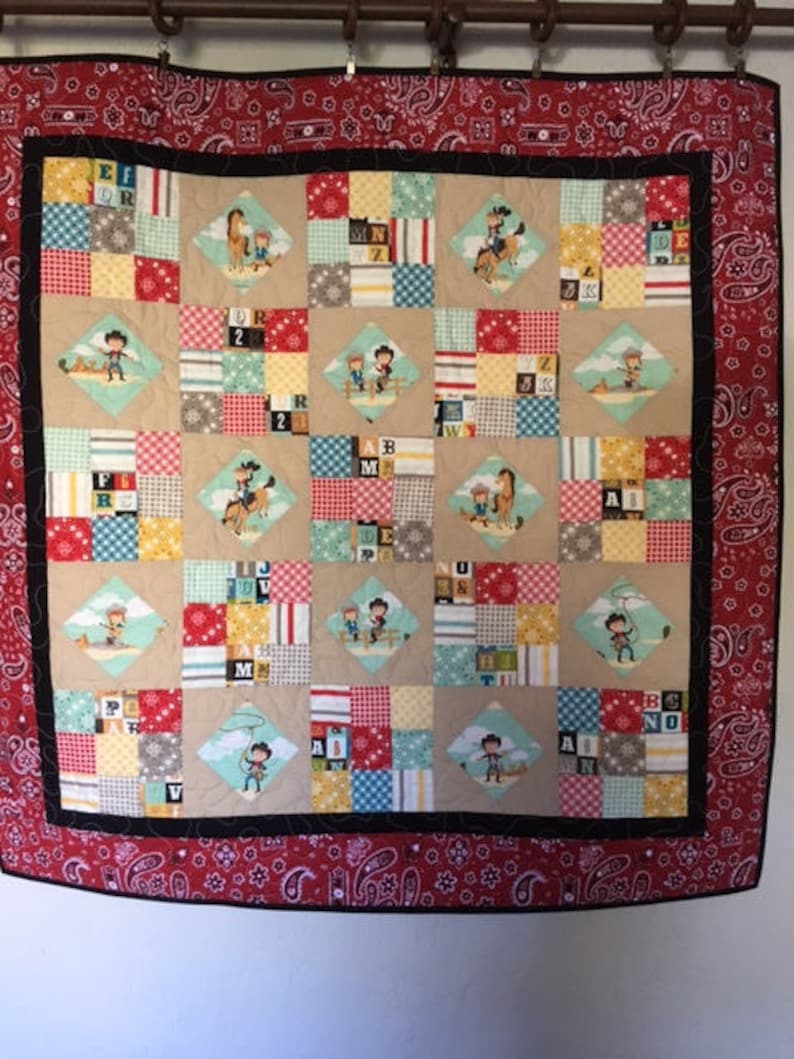 Baby Quilts Baby Nap Quilt Handmade Quilts Boys Quilts Baby Shower Quilt Quilts for Sale Girls Quilts CowboyGirl Quilt