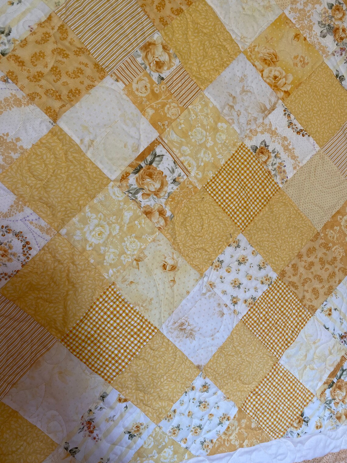 Yellow Roses Quilt Quilts for Sale Handmade Quilts Quilts Etsy