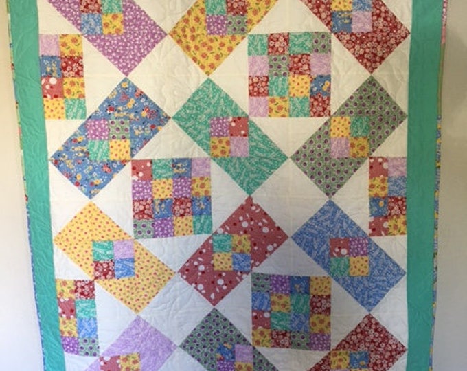 Retro Fabric Quilt Quilts for Sale Handmade Quilt Old Etsy