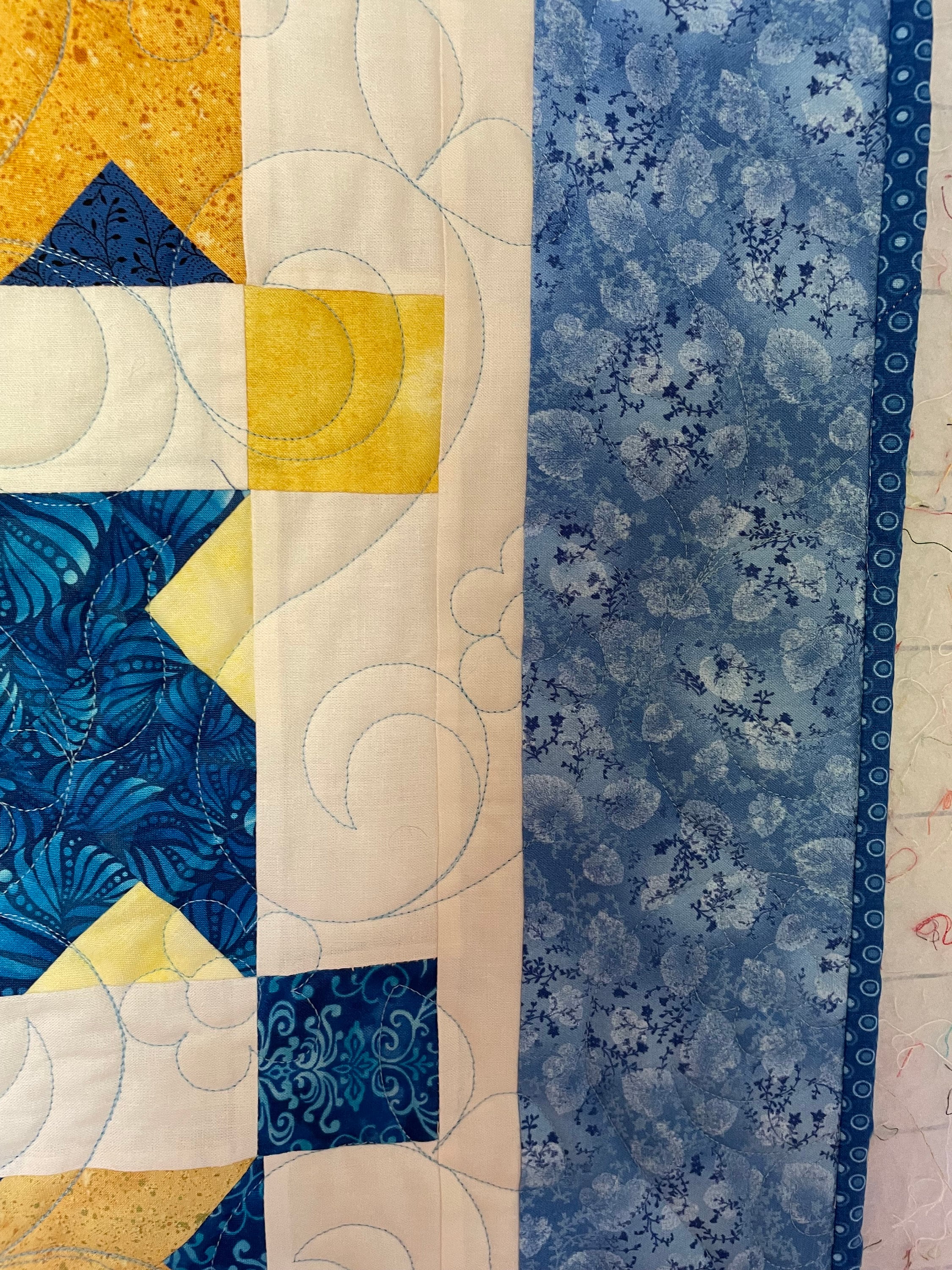 Blue/yellow Sunshine Quilt, Quilts for Sale Handmade, Handmade Quilts