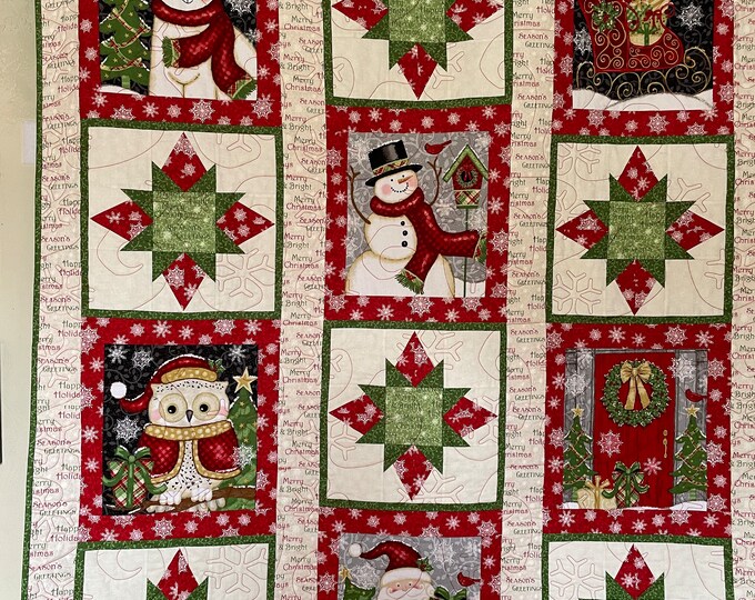 Quilts for Sale Handmade, Christmas Quilts, Holiday Quilts, Snowmen