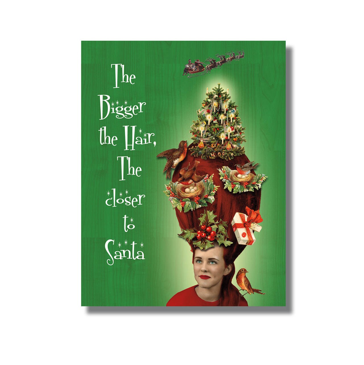 Bigger the Hair closer to Santa Hair Stylist Christmas Card Etsy