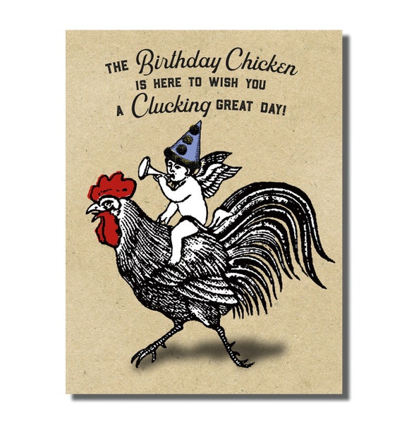 funny-chicken-card-clucking-great-card-silly-birthday-card-etsy