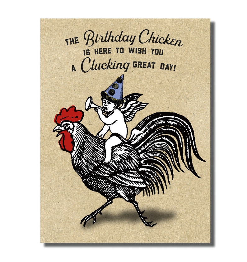 Funny Chicken Card Clucking Great Card Silly Birthday Card Etsy
