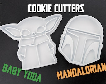 Mandalorian and Baby Yoda (Grogu)  Cookie Cutters, Star Wars, Baking