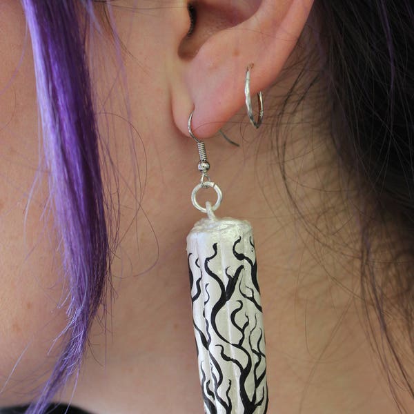 Tampon Earrings - hand crafted fine art jewelery, conceptual design, stunning statement