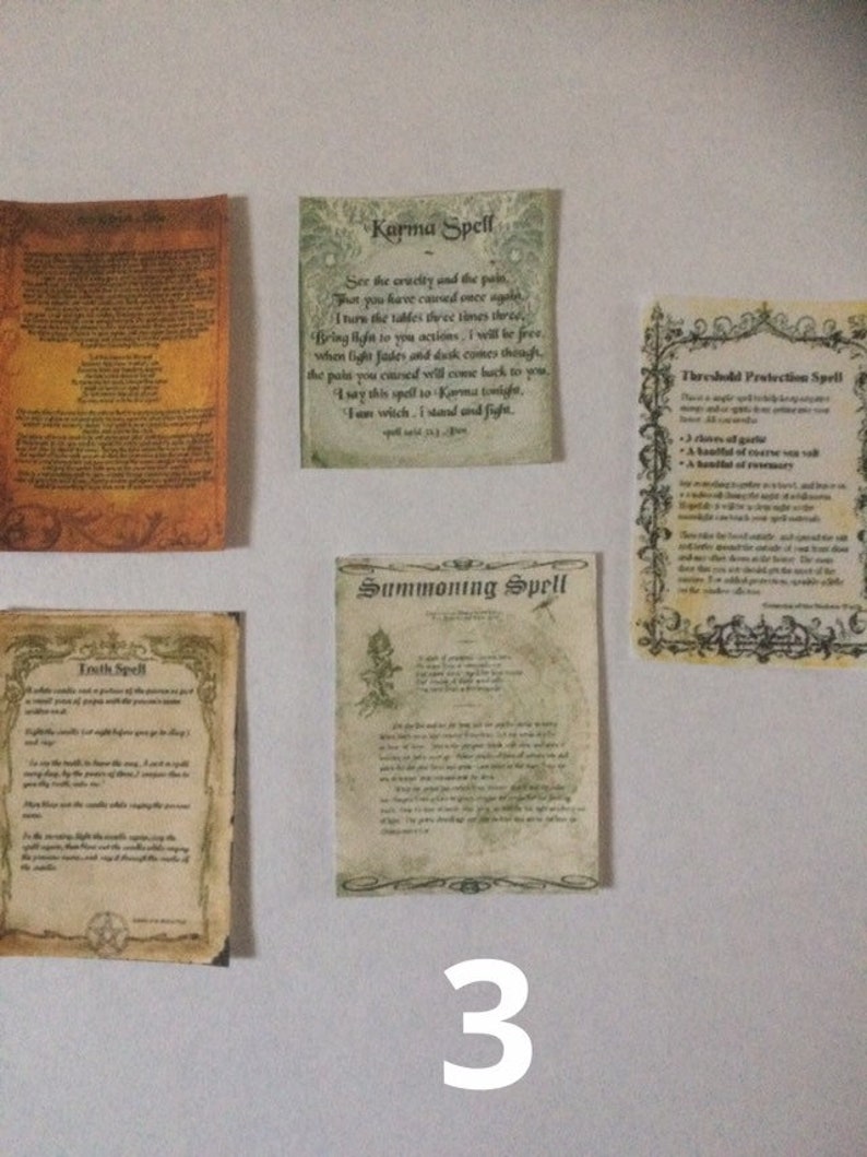 Dollhouse miniature 1:12 scale Halloween Witchcraft Dark Magic Spell Books 3 pcs