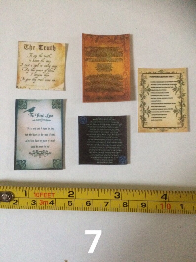Dollhouse miniature 1:12 scale Halloween Witchcraft Dark Magic Spell Books 3 pcs