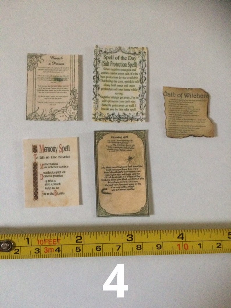 Dollhouse miniature 1:12 scale Halloween Witchcraft Dark Magic Spell Books 3 pcs