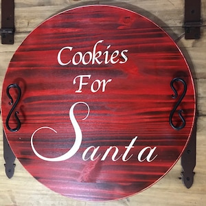 Handmade Cookies For Santa Tray, Christmas tray, cookie tray, tray with handles