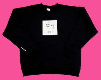 Always Tired (& Trying To Stay Awake) Oversized Crewneck | Dudette Collection | Black | Always Tired Art Design | Oversized Fit