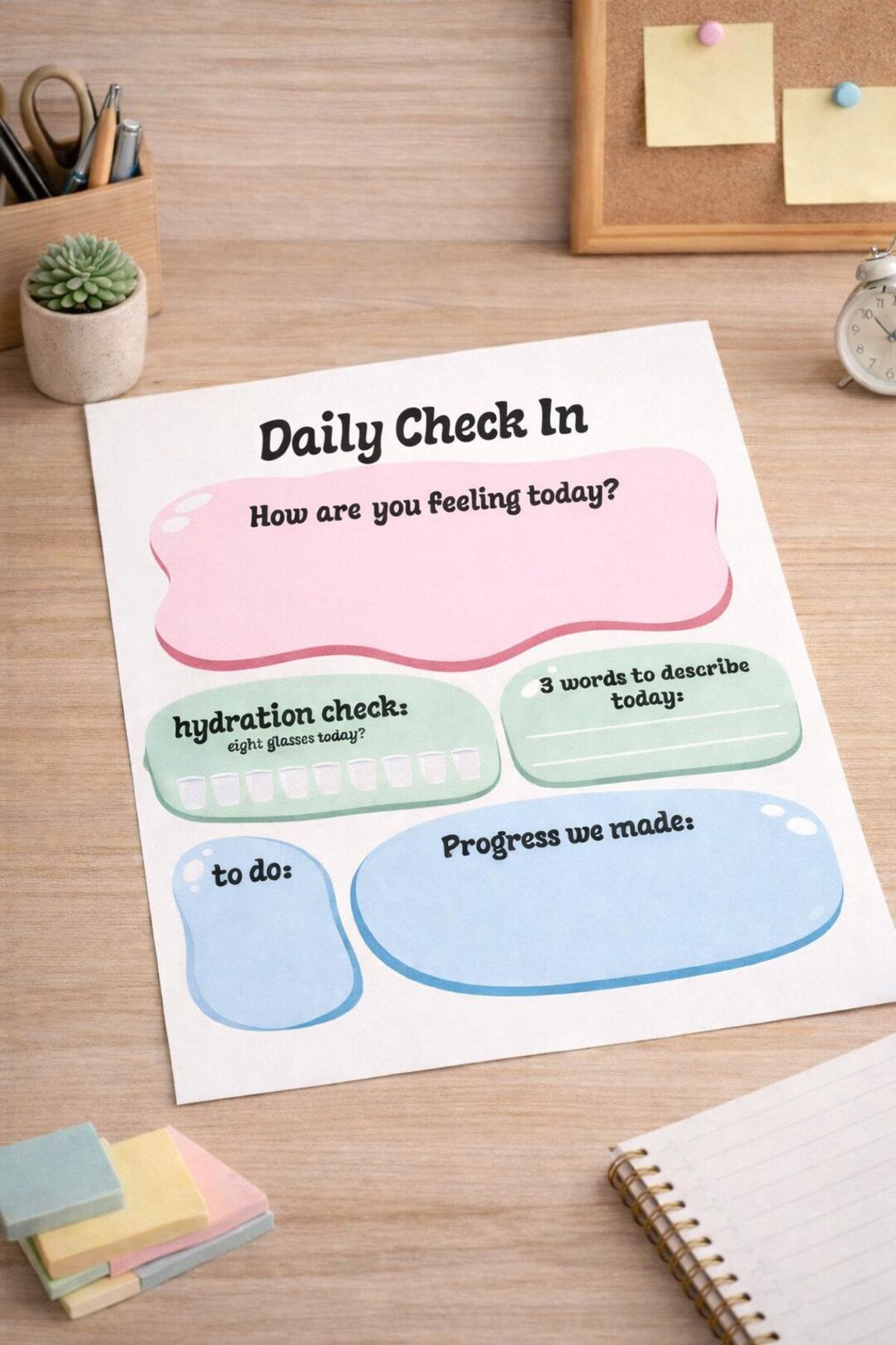 Group Daily Check In Daily Check in Template, Printable PDF File -daily Journaling Template ...