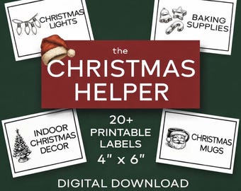 The Christmas Helper: Printable Christmas Storage Labels 4x6 Digital Download Holiday Organization