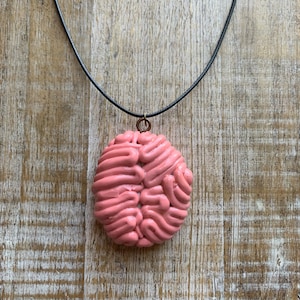 Weirdcore Brain Necklace Brain Creepy Polymer Clay Necklace Brain Pink Necklace Cranium Necklace Oddity Strange Gift Horror Necklace