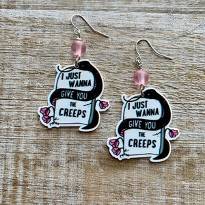 I Just Want To Give You The Creeps Earrings Gothic Snake Grave Earrings Pastel Goth Gift Gothic Cult Clip On Earrings Ear Hangers Gauges