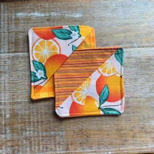 Fabric Bookmark 2 Piece SET Citrus Art Bookmark Fabric Bookmark Colorful Bookmarker Orange Fruit Book Lover Gift Shapes Corner Bookmark