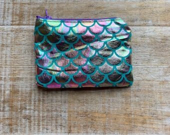 Mermaid Coin Purse Mermaid Purse Mermaid Bag Coin Purse Wallet Bag Wallet ID Holder Fabric Wallet Mermaid Lover Gift Set Scales Coin Purse
