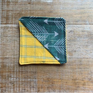 Fabric Bookmark Green Arrow Art Bookmark Yellow Plaid Fabric Bookmark Colorful Bookmarker Plaid Book Lover Gift Corner Bookmark Reading