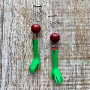 Zombie Tunnel Gauge Earrings Zombie Halloween Ear Weights Halloween Ear Hangers Witch Tunnels Witch Ear Weight Hangers Clip On Earrings