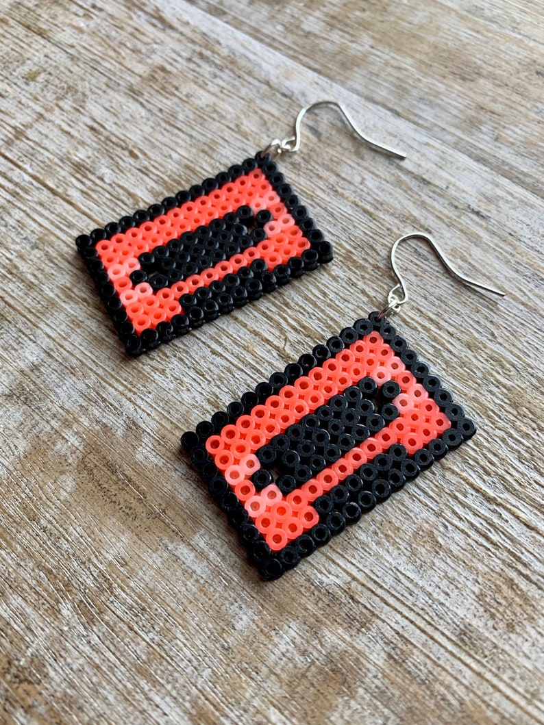 Retro Cassette Earrings Hipster Music Earrings Pixel Earrings 1990s Cassette Car Music Earrings Nostalgic Earrings 90s Jewelry Gift