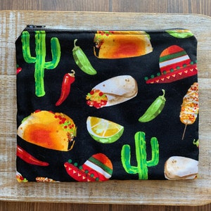 Bolsa de cosméticos Taco Tuesday Bolsa de maquillaje Taco Bolsa divertida Cartera colorida Portadocumentos Bolsa de tela para cosméticos Bolsas con cremallera Bolsa con cremallera Fiesta