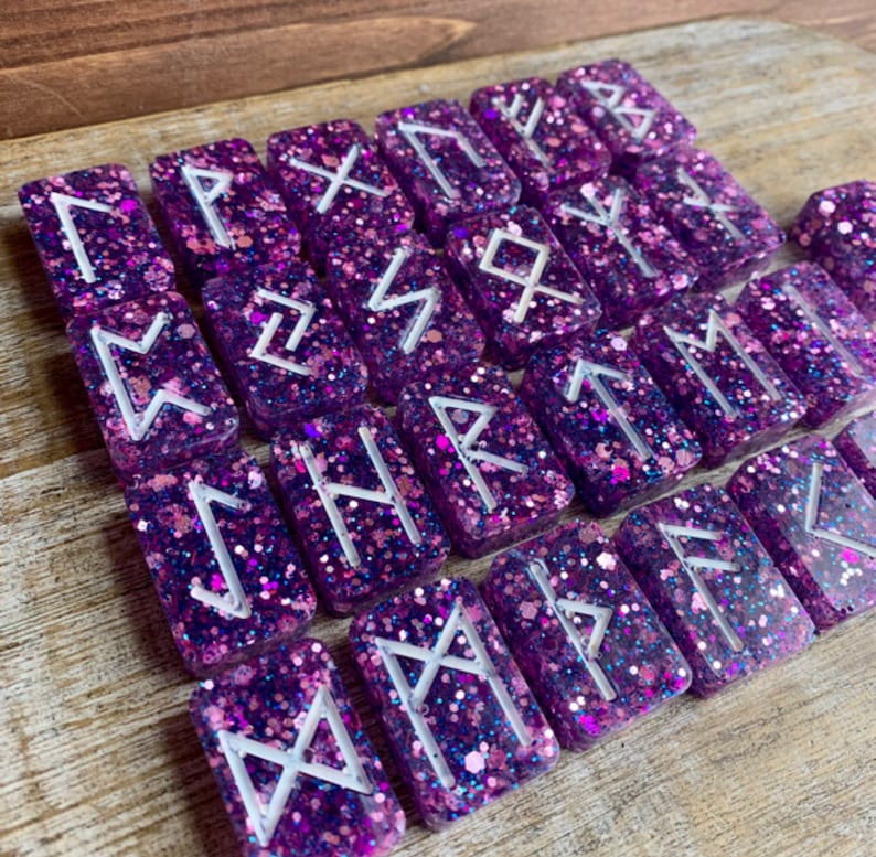 Resign Rune Elder Futhark Runes Viking Runes Set Resin Runes Set Nordic Runes Set ...