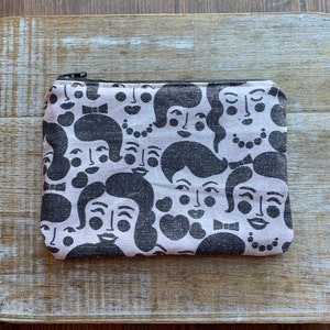Monedero retro para mujer, monedero, bolso para mujer, monedero, cartera vintage para mujer, tarjetero para identificación, monedero de tela, soporte para mujer, cremallera para mujer