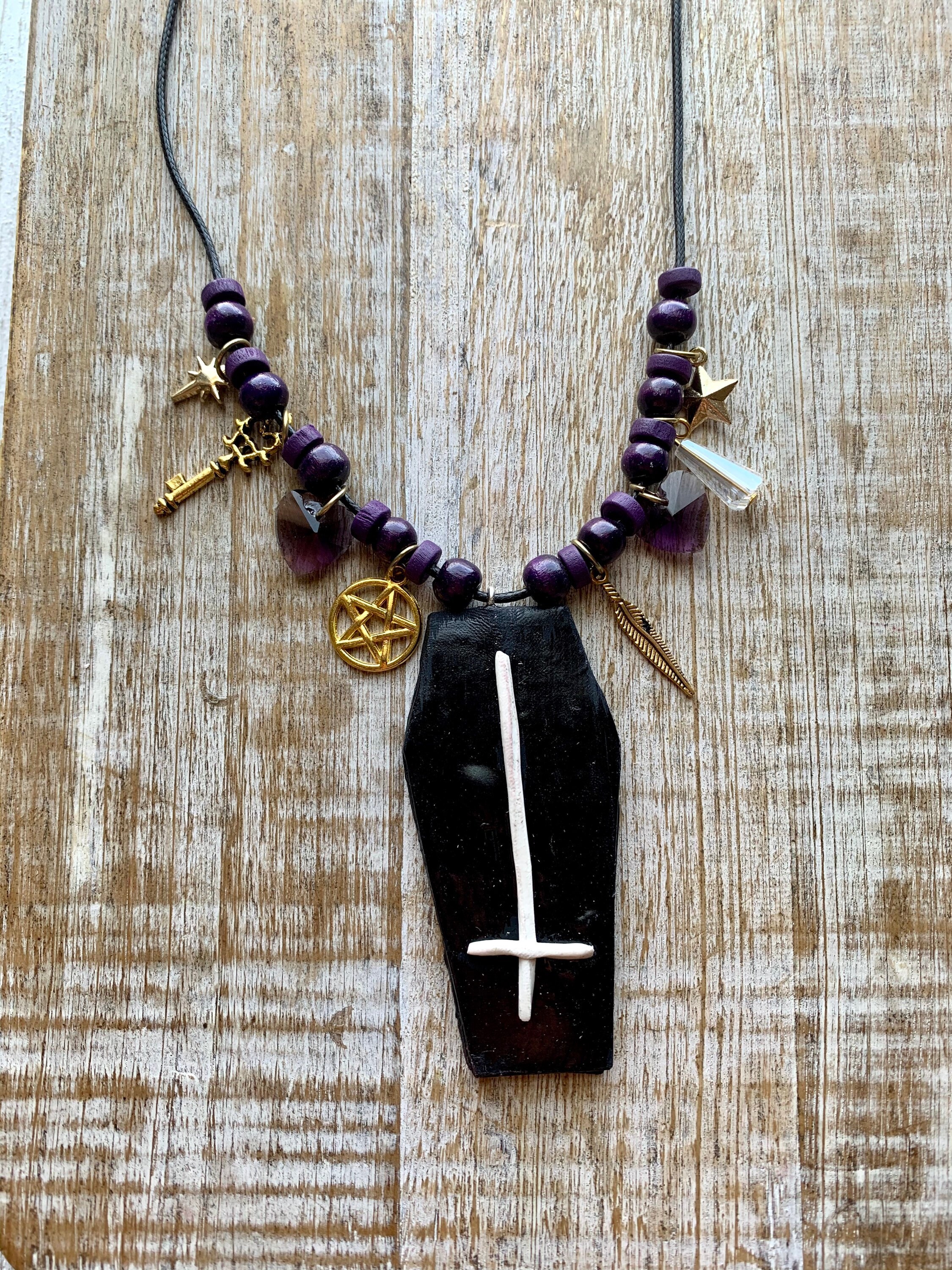 coffin charm necklace