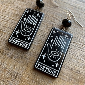 Tarot Ohrringe Fortune Tarot Karte Ohrringe Psychic Fortune Teller Wicca Gothic Tarot Ohrringe New Age Ohrclips Ohrhänger Gauges